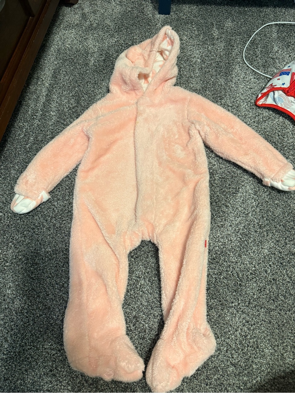 Magnetic Me Soft Pink Plush Hooded Footed One-Piece